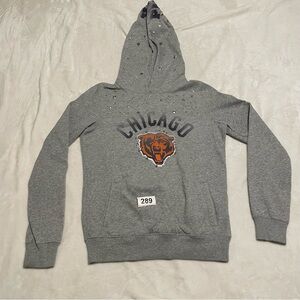 5th & Ocean Gray Chicago Hoodie with Bear Logo